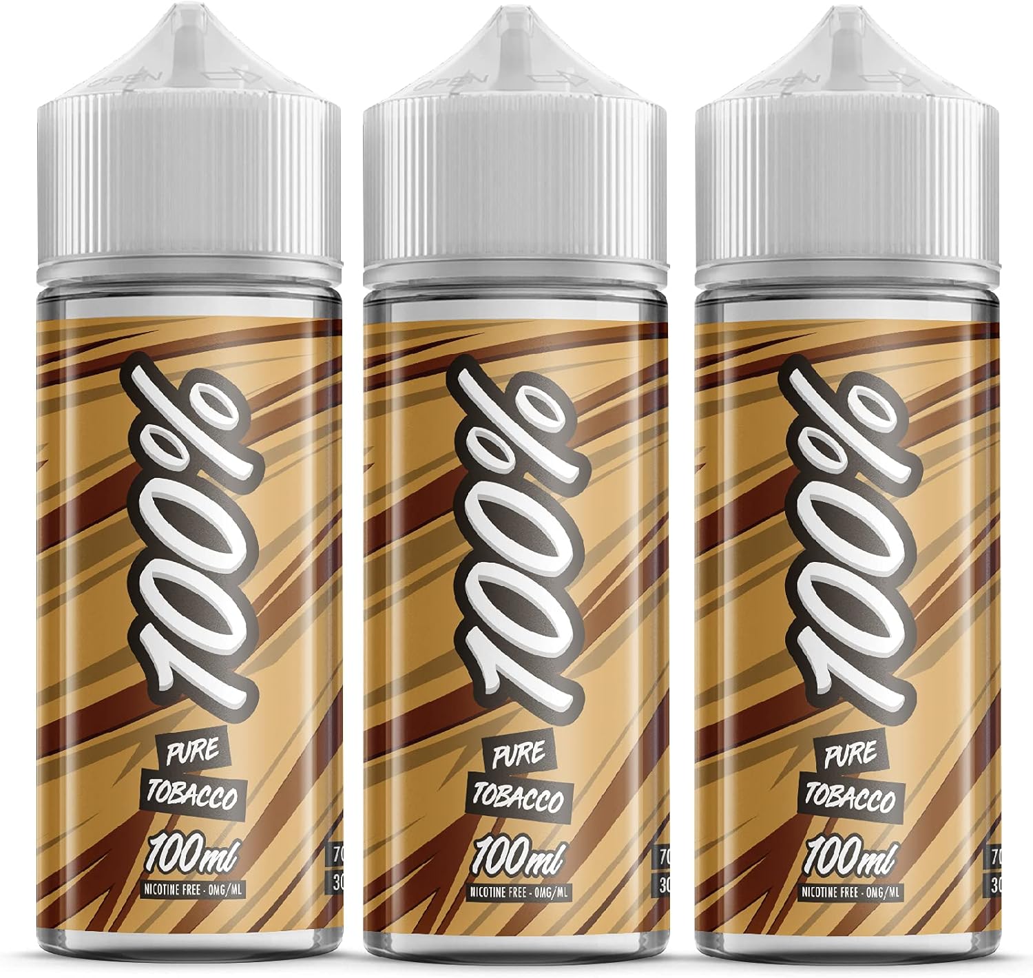 Triple Pack 3 x 100ml Pure Tobacco Flavour Vape E Liquid 70/30 Vape