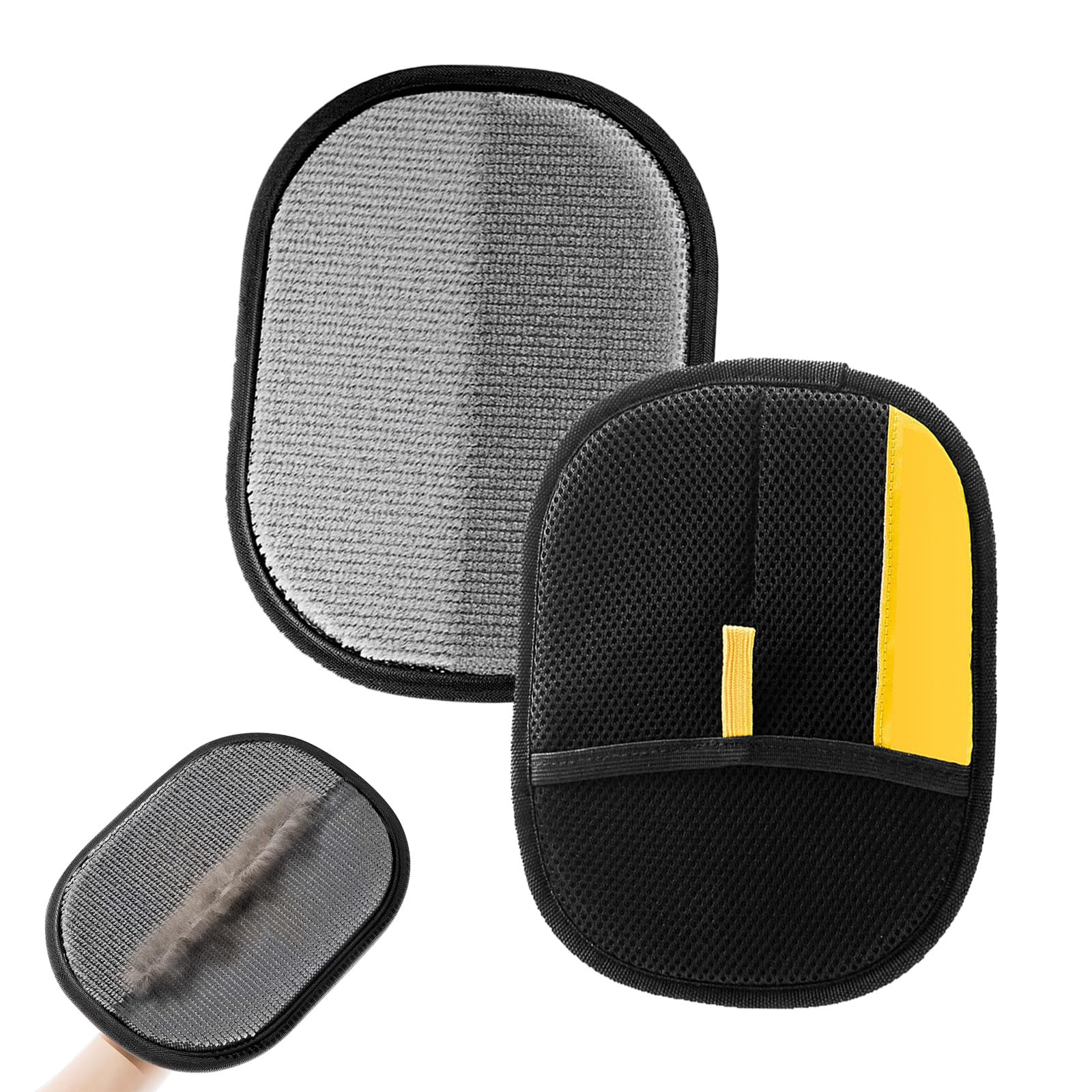 Asheyya 2 Pcs Pet Hair Removal Glove, Reusable Double Pet Grooming Gloves for Grooming Deshedding Washing