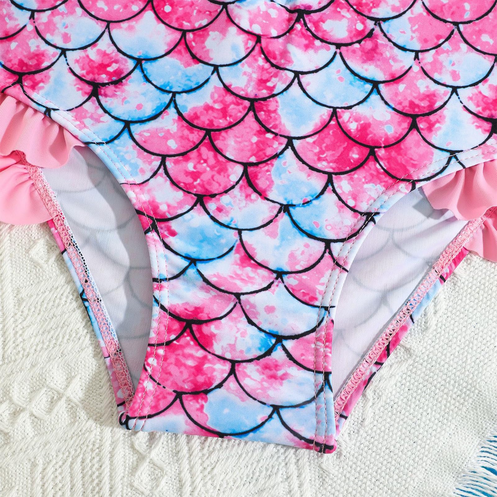 WYTbaby Maillot de bain une pièce sirène à manches longues pour fille de 3 à 8 ans