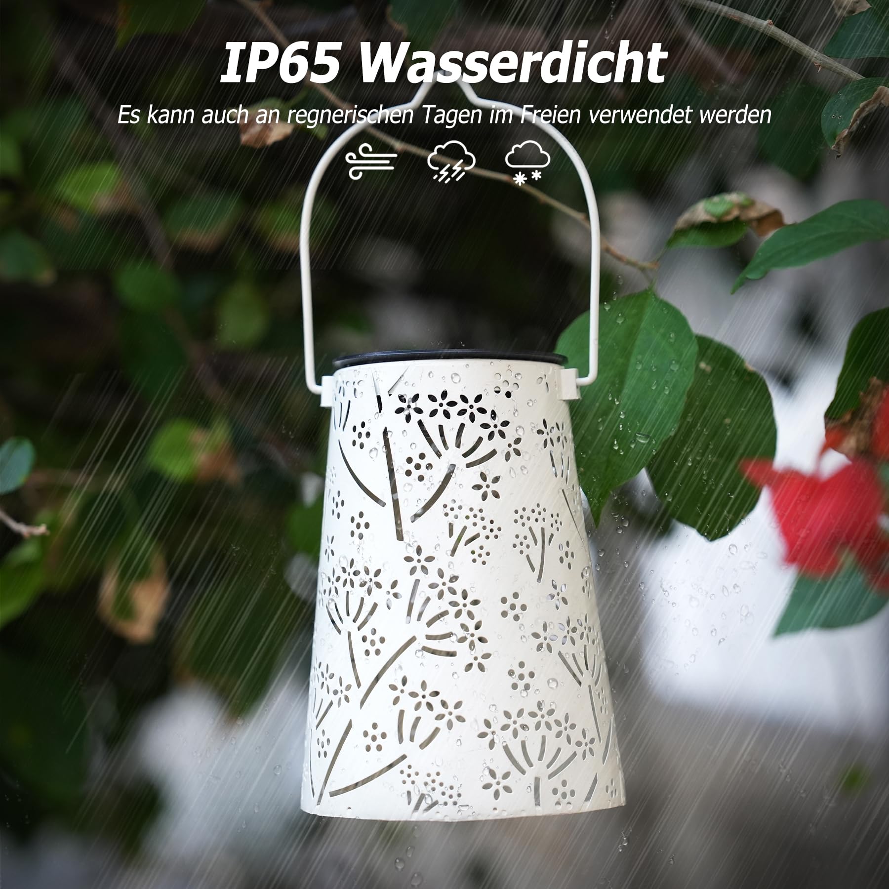 Zonnelampen voor tuin, 2 stuks, IP65 waterdicht, led