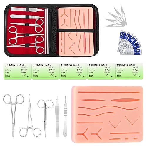 Kit de práctica de sutura Spectabilis para estudiantes de medicina, almohadilla de silicona para cierre de heridas quirúrgicas, suministros para