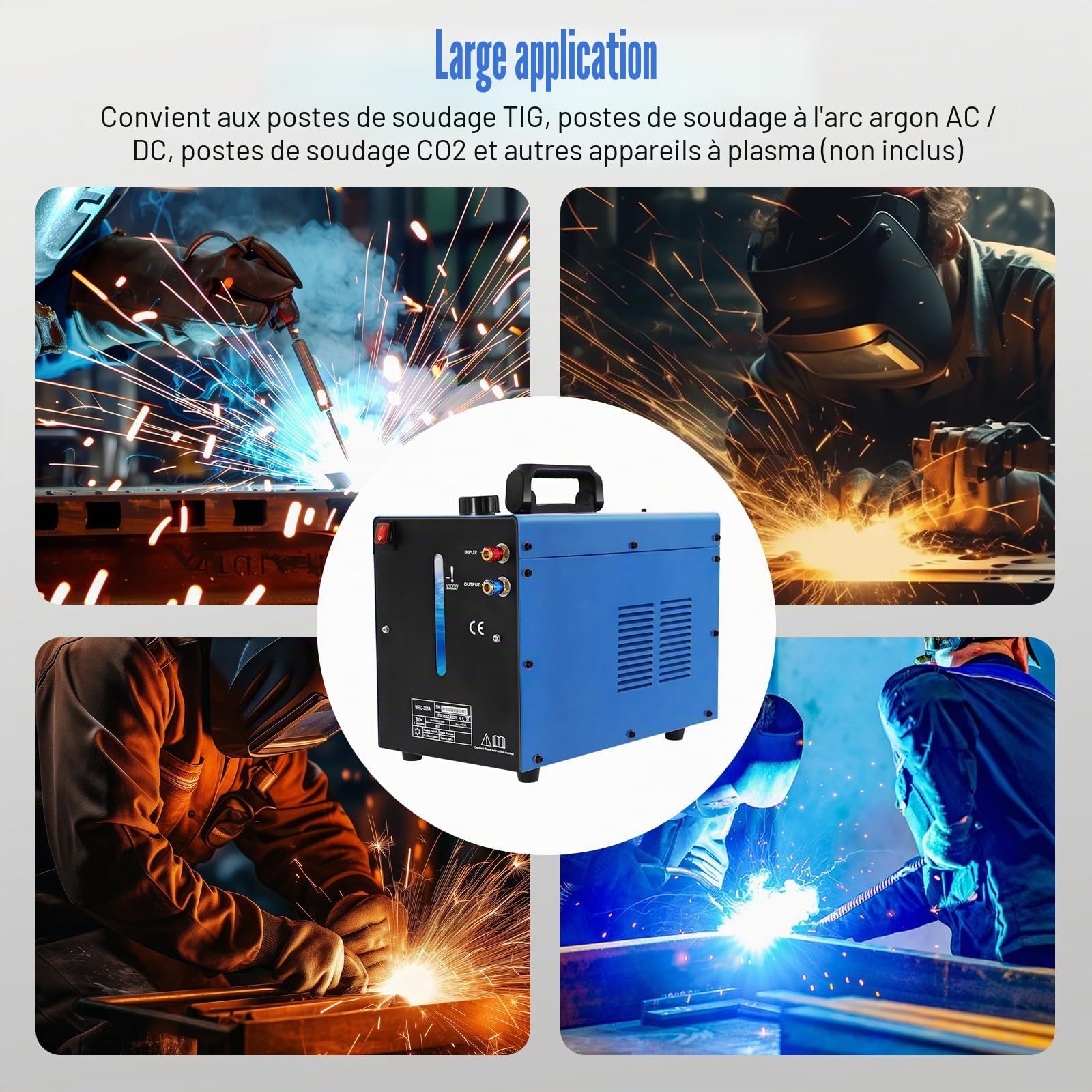 Kit de refroidissement à eau, 10 l, 370 W, TIG MIG Welder, refroidisseur d'eau CO2, machine à souder industrielle, machine à souder TIG, machine à refroidissement à eau circulaire