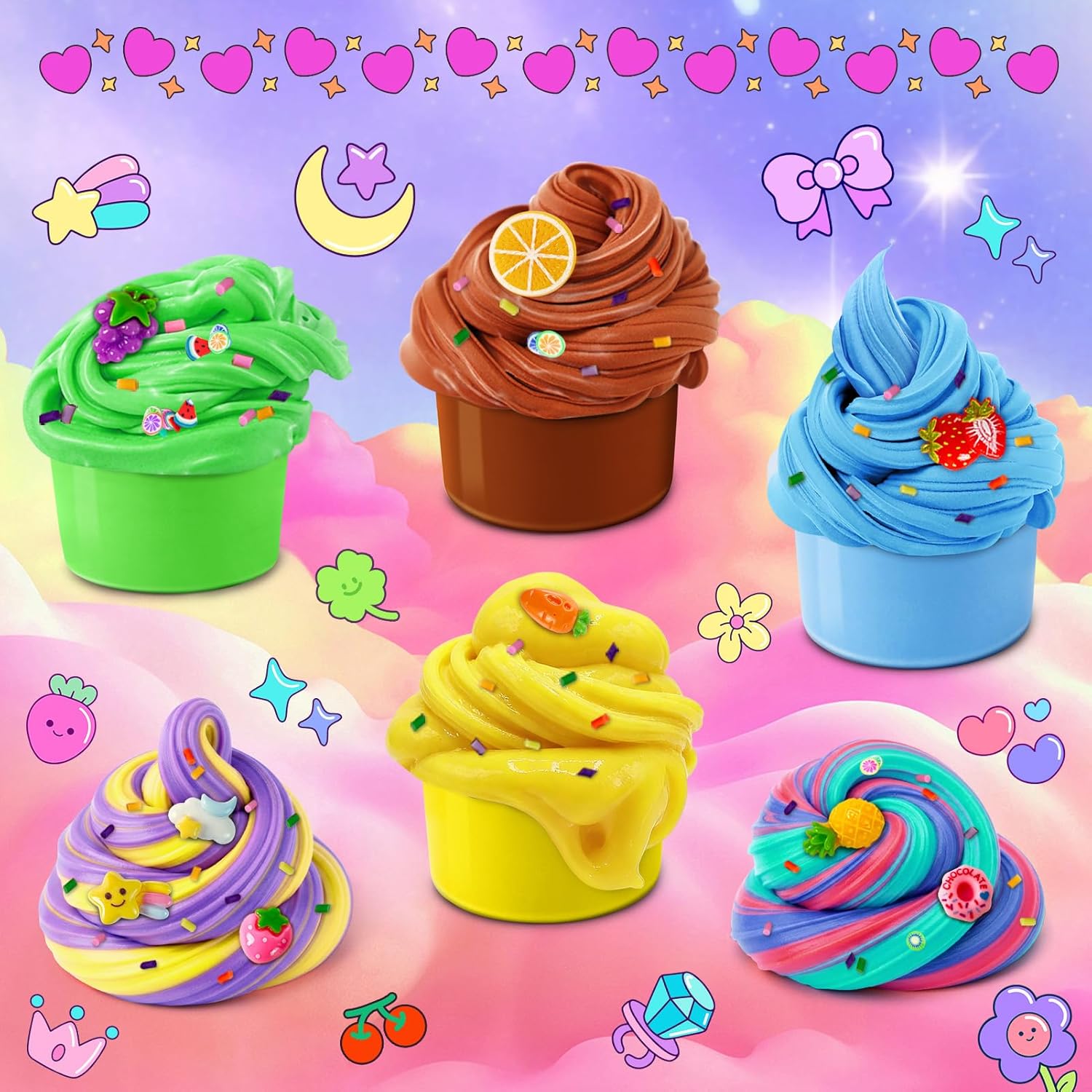40 Pack Butter Slime Kit for Kids, Slime Toys for Boys & Girls, Scented DIY Slime Toy for Party Favor, Soft and Non-Sticky, Birthday Easter Gifts Prize for Girl Boys Kids 6 7 8 9 10 11 12