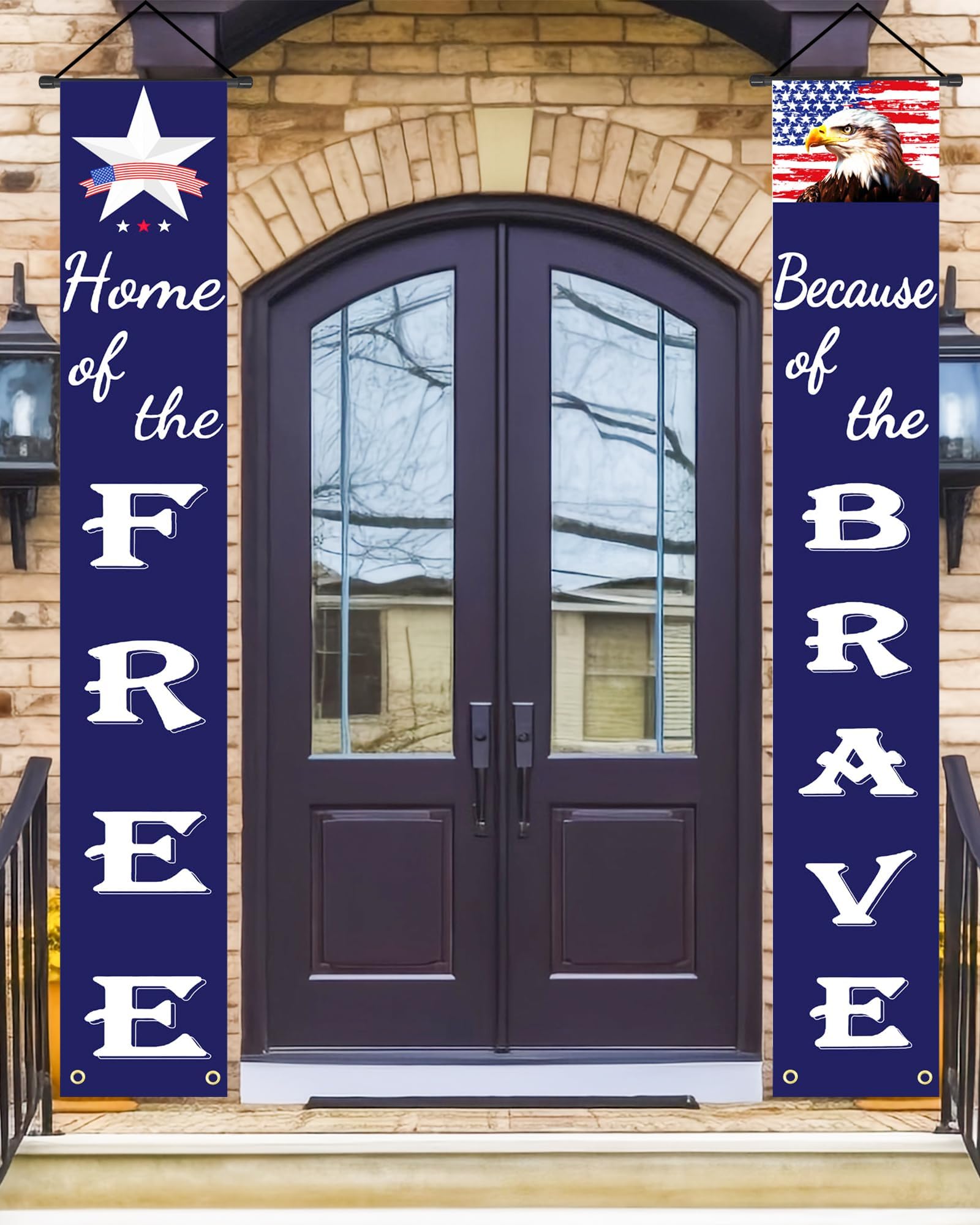 American Flag Patriotic Soldier Porch Sign