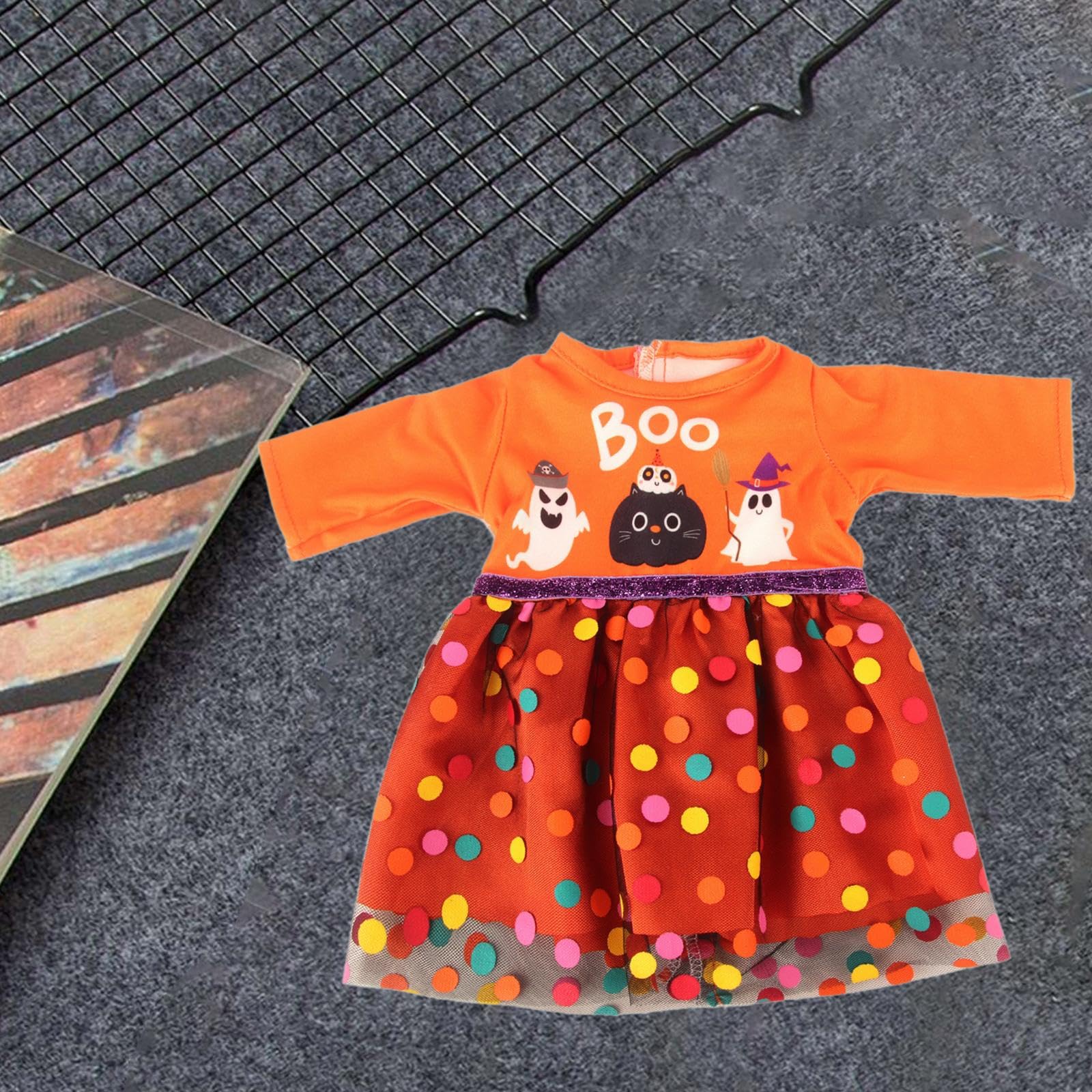 Pineeseatile 18 Zoll Puppenkleidung Set - 2x Kleider, Hüte & Schuhe Halloween Kostüme