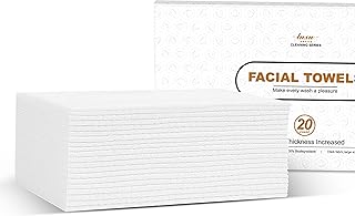 Disposable Face Towel,Biodegradable Facial Towels,20 Count Extra Thick Soft Large Clean Facial Towels Plant Fiber Facial W...