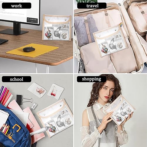 Miniatura 5 de 110 bolsas organizadoras de joyas de viaje, bolsa de almacenamiento de joyería de PVC, bolsa de plástico autosellada con cremallera, pequeñas bolsas