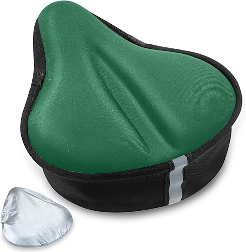 Miniatura 22 de Cojín de asiento de bicicleta, funda de gel para asiento de bicicleta, cojín de asiento de bicicleta para mujeres y hombres, compatible con Negro
