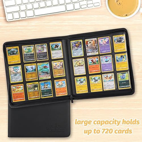 Miniatura 6 de Carpeta de Tarjetas Comerciales, Carpeta de Colección de Tarjetas con 720 Bolsillos de Carga Lateral, Carpeta de Álbum de 12 Bolsillos para Tarjetas