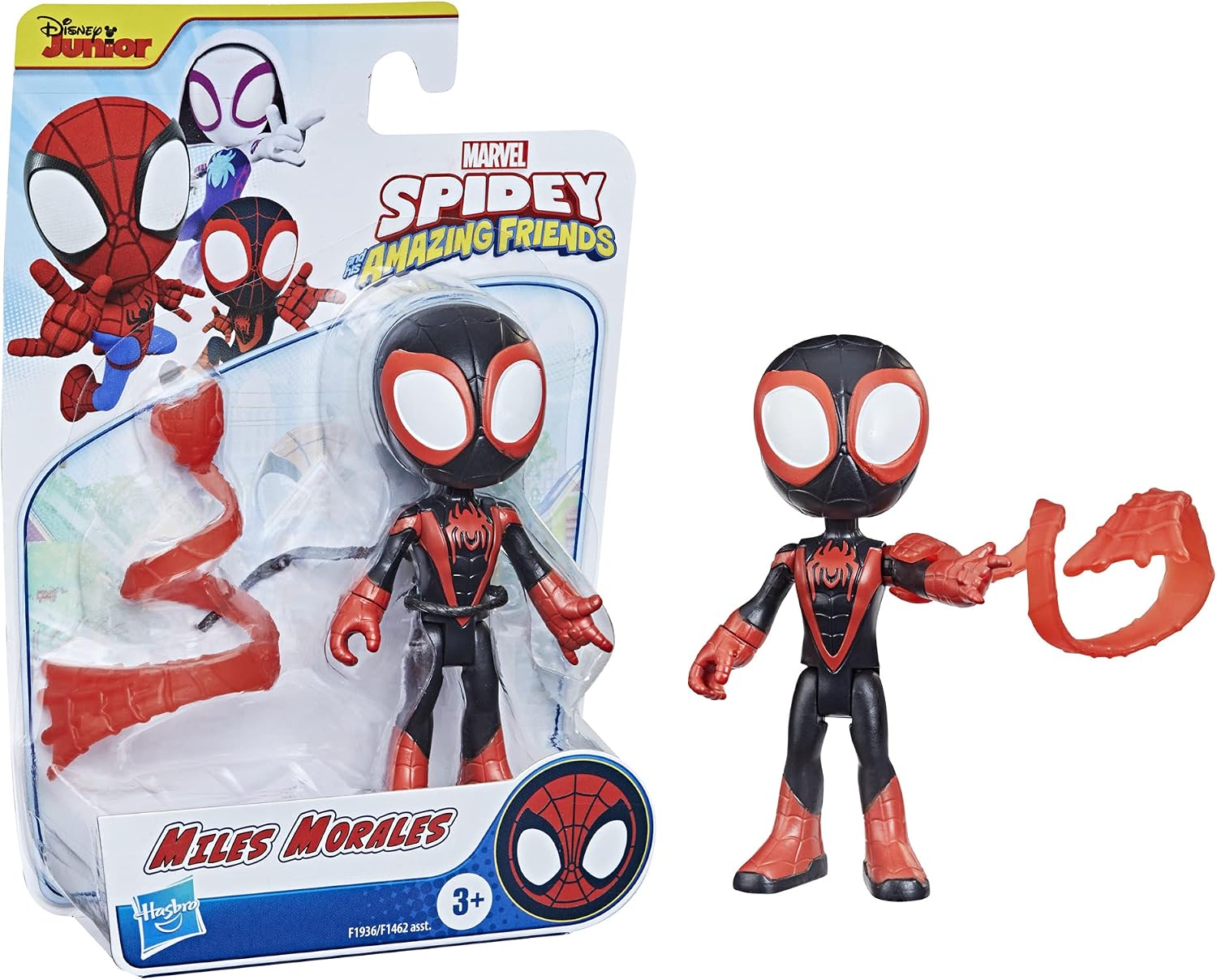 SPIDEY AND HIS AMAZING FRIENDS Marvel Miles Morales Hero Figure, 10-cm-scale Action Figure and Accessory, for Children Aged 3 and Up - Image 3