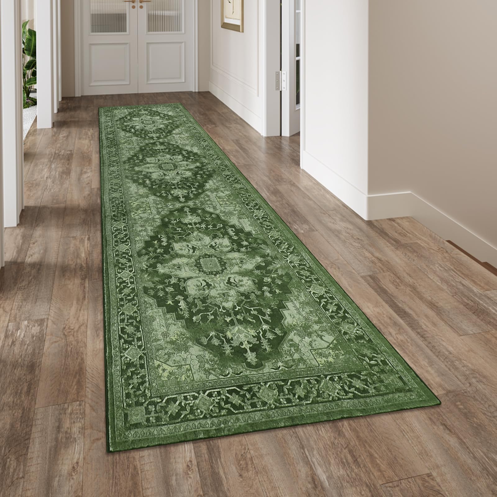 Homcomodar Vintage Teppiche Wohnzimmer Großer Teppich Waschbar Boho Teppiche Weiche Kurzflor Teppich Schlafzimmer für Esszimmer Küche