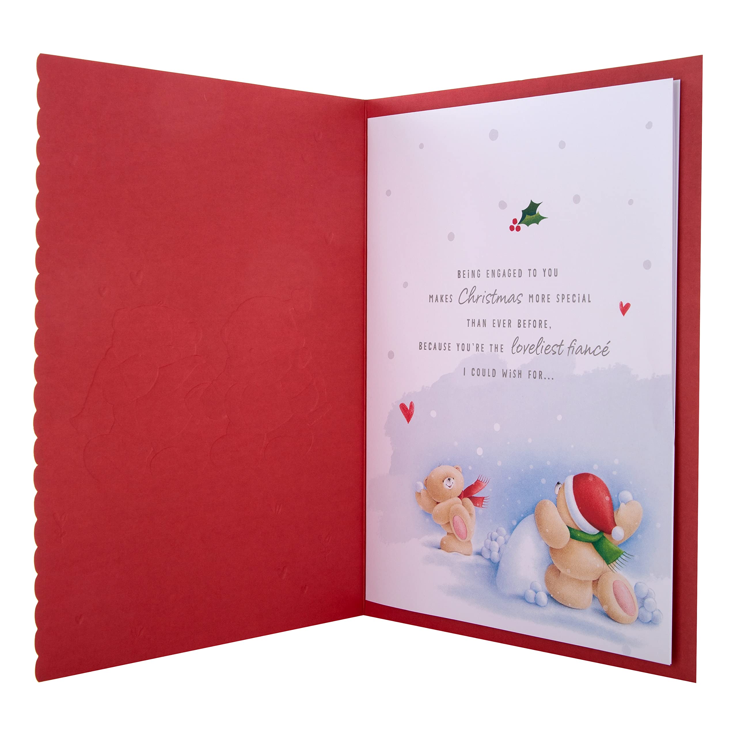 Hallmark Boxed Christmas Card for Fiancé, Cute Forever Friends Winter Love Design, Boxed Winter Love Bears Card Fiance - Image 4