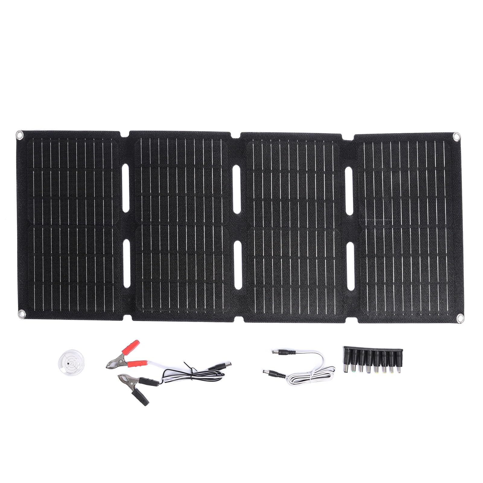 Caricatore a Pannello Solare Pieghevole da 80 W Pannello Solare USB Monocristallino Portatile Impermeabile Ed Efficiente per L'escursionismo in Campeggio