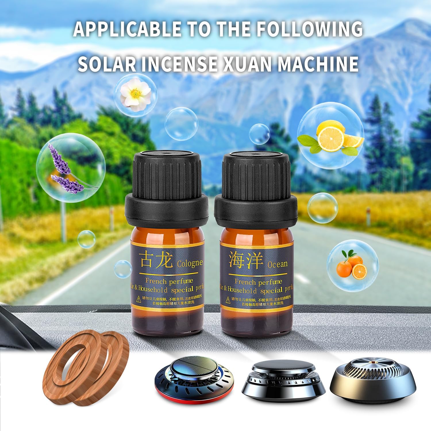 Kwak's Hotel Scent Essential Oils Set, Car Air Fresheners Refills Made of Natural Plant Extracts for Diffuser&Aromatherapy&Humidifiers(Ocean*4 Bottles)