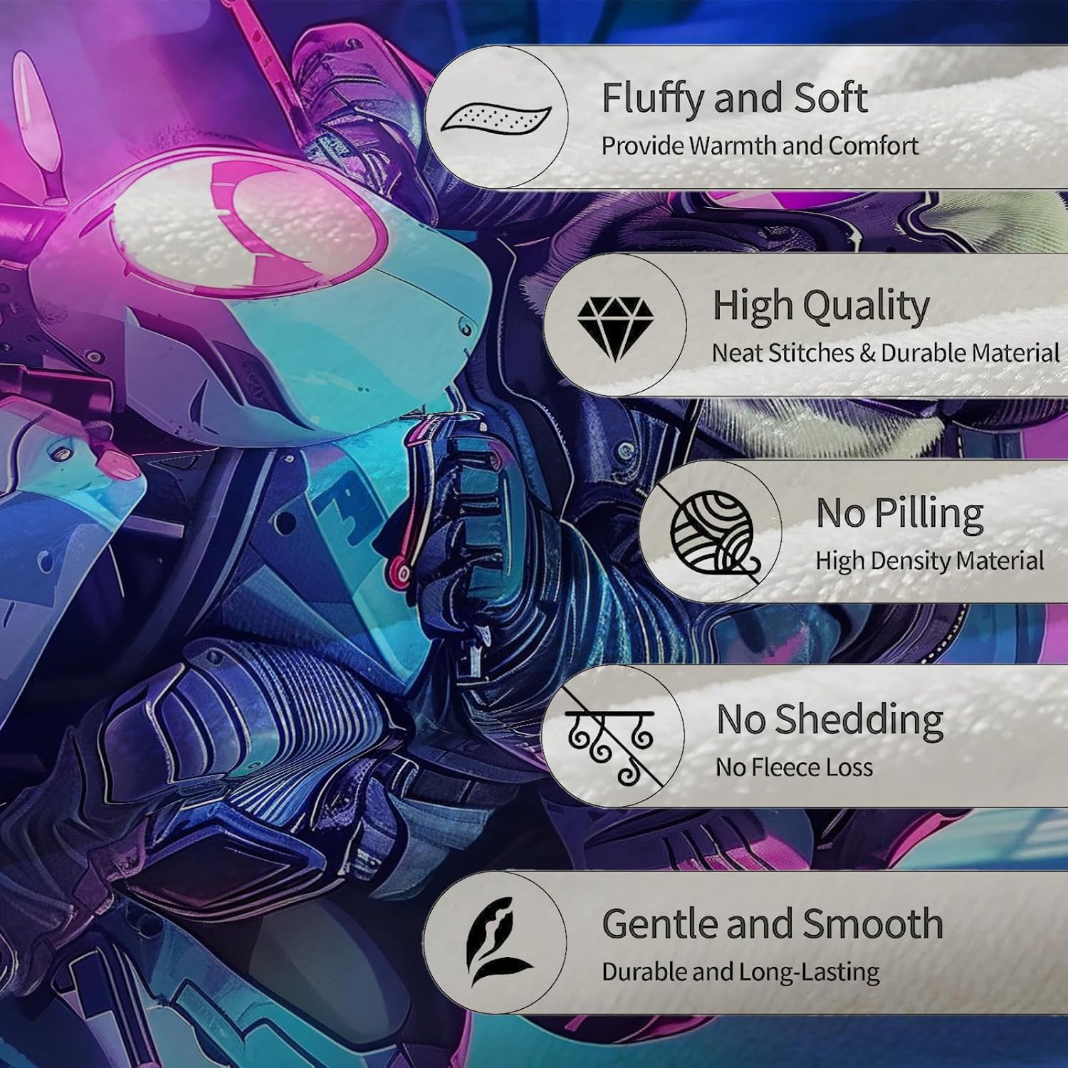 Pug Rider Blanket | Soft Warm Fuzzy Lightweight Animal Flannel Throw Blanket Perfect for Couch, Bed, Travel & Outdoor Use, Cozy Blankets for Adults Kids Boys Girls & Pug Dog Lovers 60×50 in - Image 4