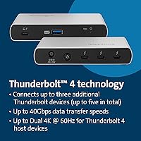 Vista 3 de Kensington SD2600T Thunderbolt 4 Hub, Dual 4K, 65W PD - Mac y Windows (K34036NA)