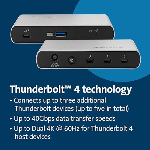 Miniatura 3 de Kensington SD2600T Thunderbolt 4 Hub, Dual 4K, 65W PD - Mac y Windows (K34036NA)