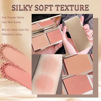 Blush Palette, Matte and Shimmer, Mirror and Puff, Natural Cheek Tint