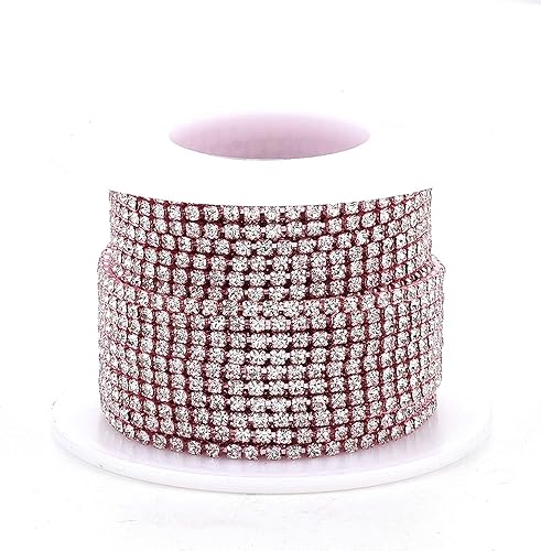 Vista 55 de Fashewelry 6 yardas de diamantes de imitación de cristal de tamaño mixto, oro y plata, bandas de diamantes de imitación de latón transparente