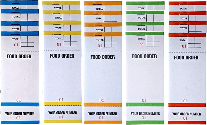 Food. Check Rails Food Order Restaurant Check Pads 100 to A Booklet BF84 (20) : Amazon.co ...