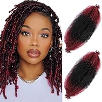 Vista 52 de Cabello Afro Twist de 30 Pulgadas 2 Paquetes, Cabello Afro Twist Elástico Pre Esponjado Cabello Spring Twist Pre Estirado Cabello para Envolver