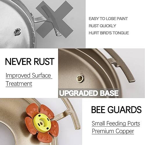 Miniatura 7 de LaElvish Garden Comedero para colibríes, 34 onzas de vidrio soplado a mano para colgar al aire libre, 4 percas de alimentación con gancho para foso