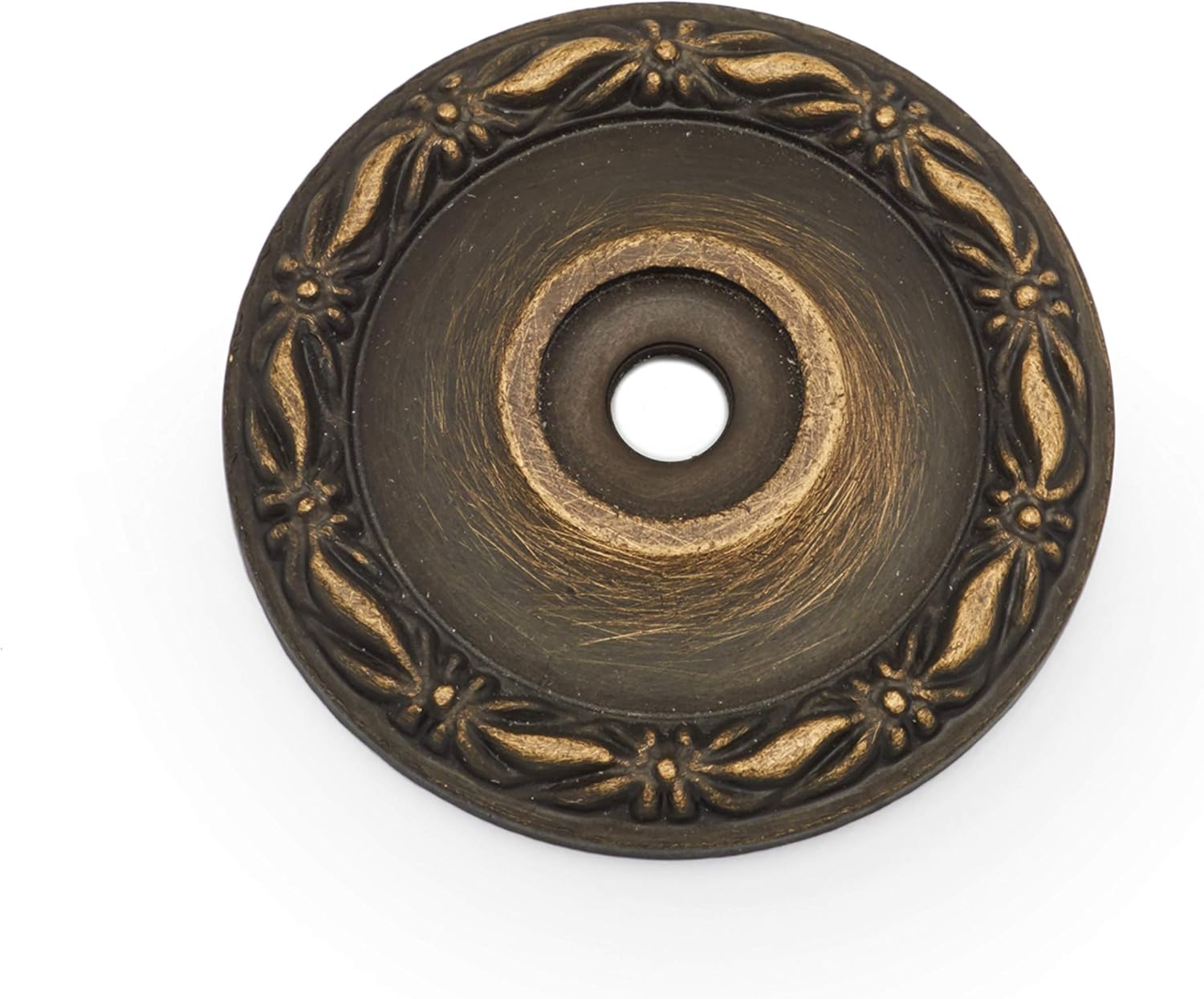 R.K. International BP 490 AE Rki - Antique English Flat Deco-Leaf Knob Backplate