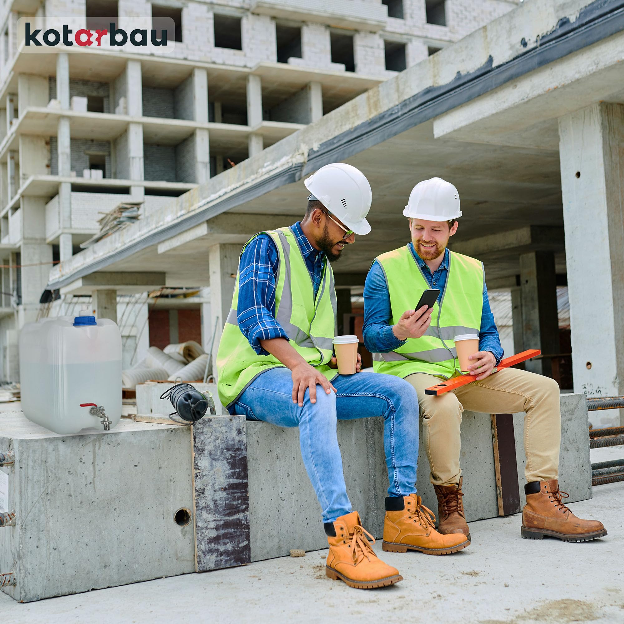 KOTARBAU® Tanica per acqua con rubinetto, 20 l, con dispenser di sapone, serbatoio per acqua potabile, tanica per acqua potabile, contenitore per acqua da campeggio, cantiere
