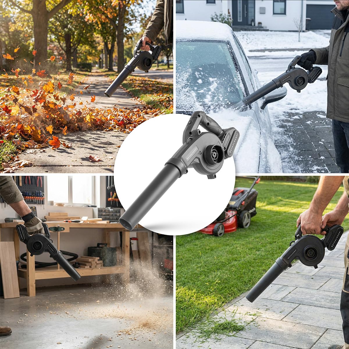 STAHLWERK Soffiatore e aspirapolvere a batteria 2 in 1 MAG-20 ST – 20 V con 2 Ah, soffiatore compatto brushless per giardino, strada, officina e auto, maneggevole mini soffiatore fino a 98 m/s e