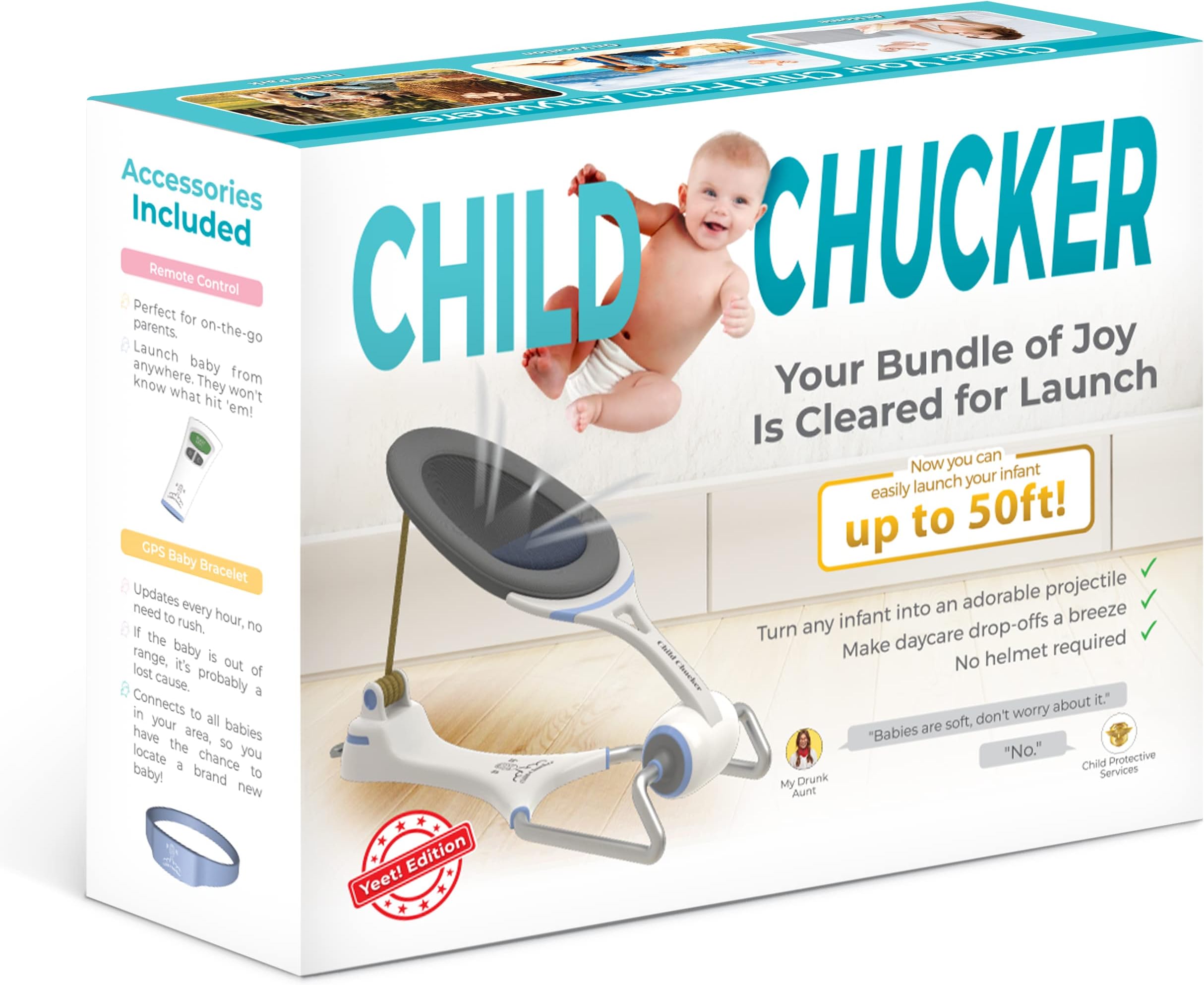 Hilarious Child Chucker Gag Gift Empty Box Wrap Your Real Present Inside to Prank Friends or Family with This Practical Joke for Men or Women. Funny Idea for New Parents or Baby Shower.