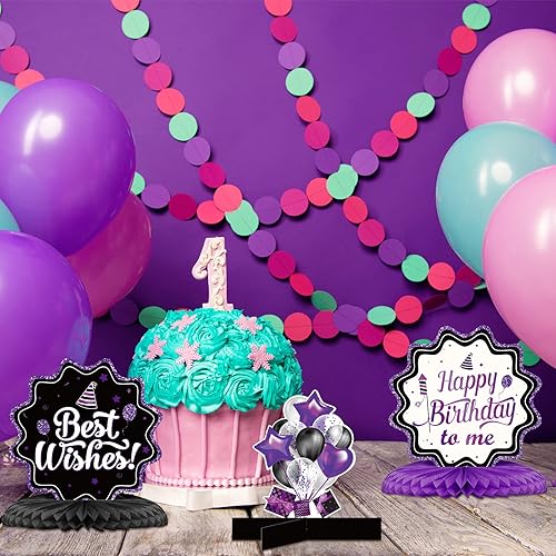 Miniatura 7 de 12 piezas de decoraciones de feliz cumpleaños, centros de mesa de panal de abeja para decoración de mesa, decoración de mesa de cumpleaños de panal