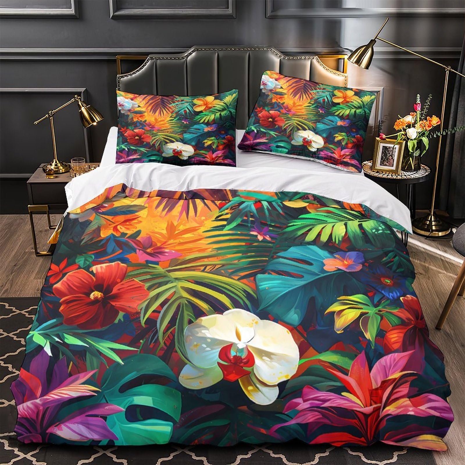 Housse de couette effet 3D ultra douce art de la jungle