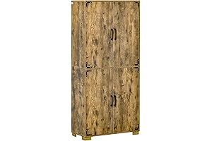 HOMCOM Industrial Kitchen Pantry Cabinet with 4 Doors and 4 Shelves