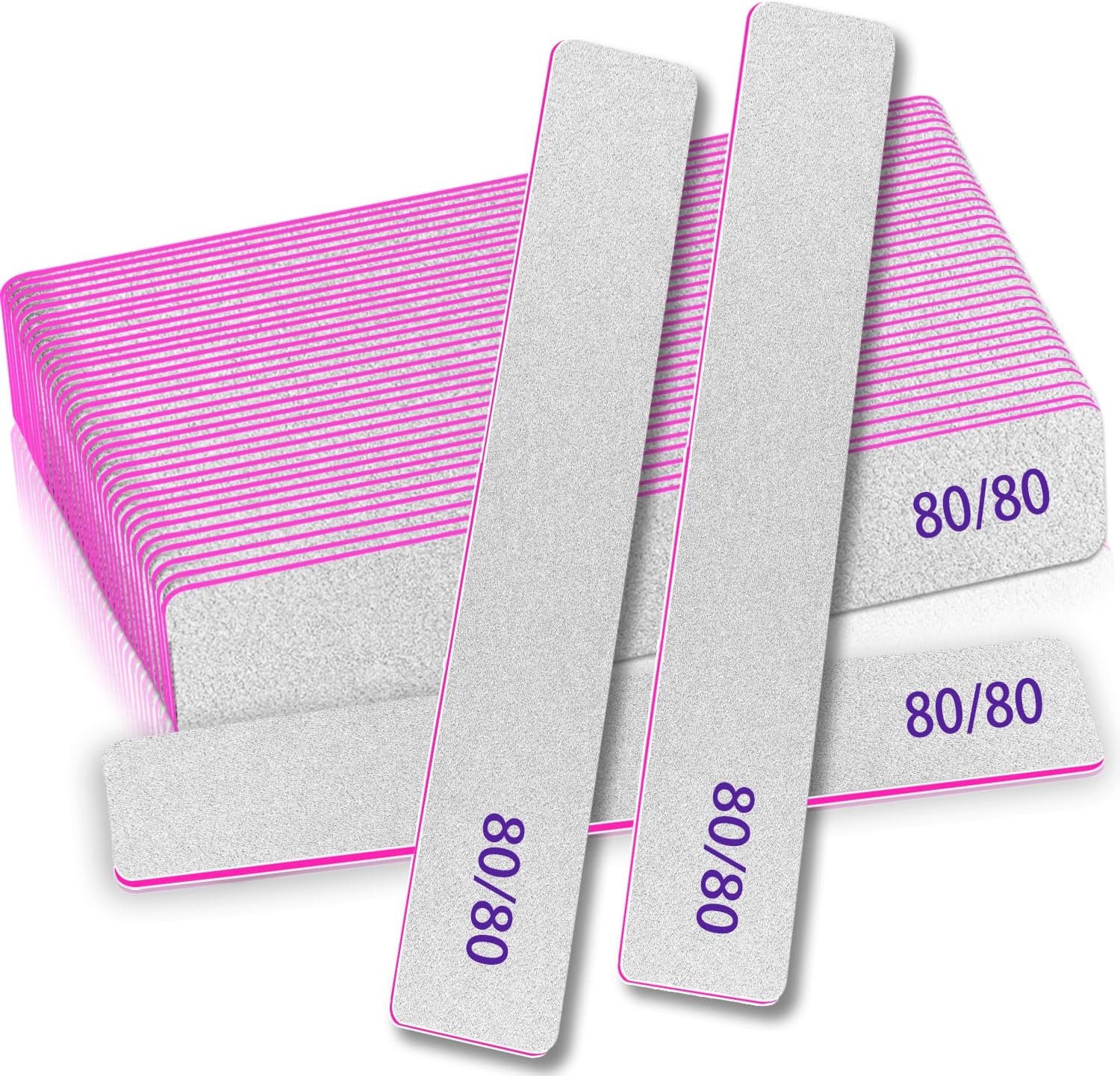 12pcs Nail Files 80 Grit, BLESWIN 80/80 Grit Nail Files