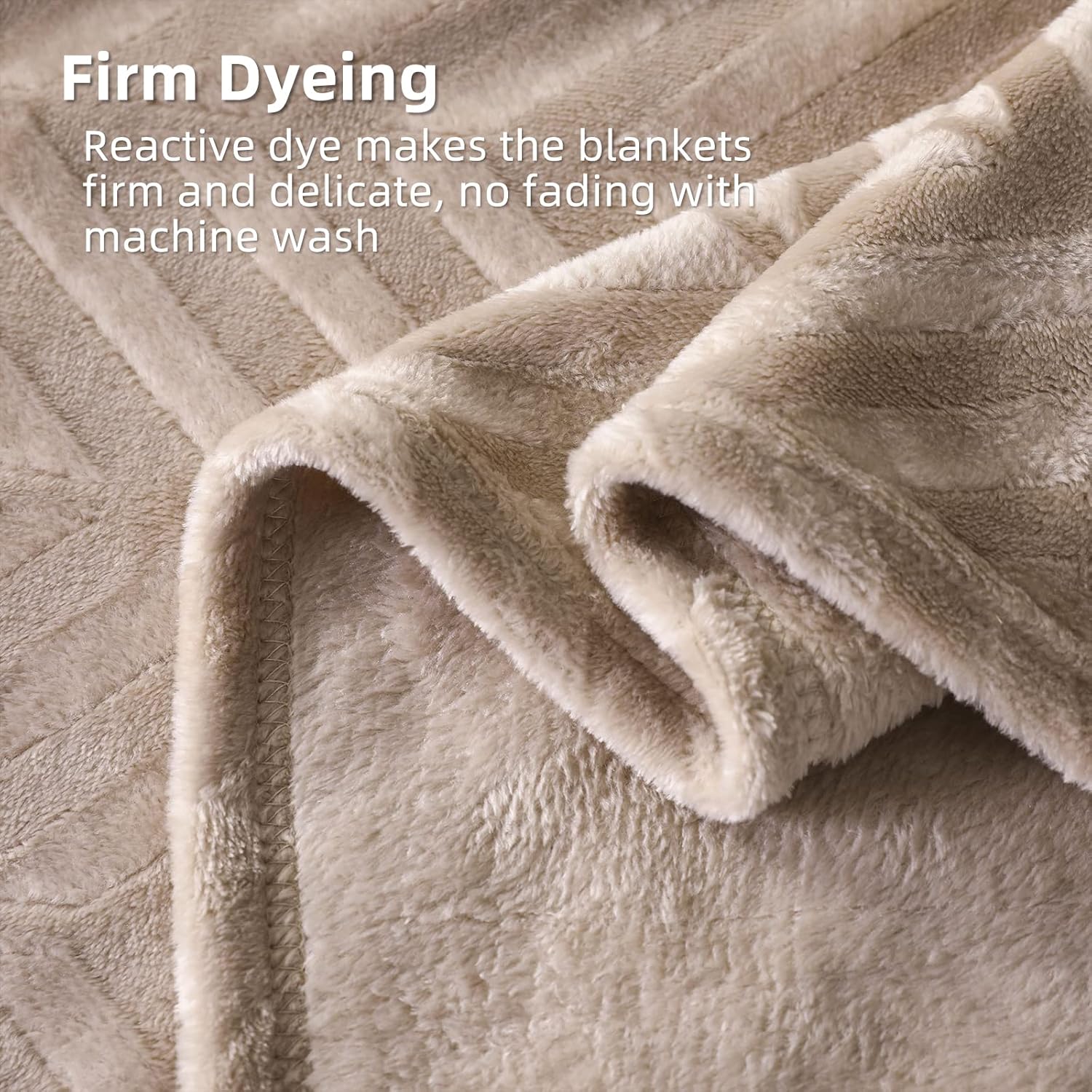 Whale Flotilla Flannel Fleece Throw Blanket for Couch Sofa Bed, Lightweight Breathable Soft Throws Plush Fluffy Chevron Design Decorative Blankets for All Season, 50x60 Inch, Champagne - Image 5