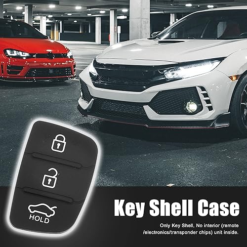 Miniatura 2 de X AUTOHAUX Funda de goma para mando a distancia de automóvil de 3 botones para Hyundai