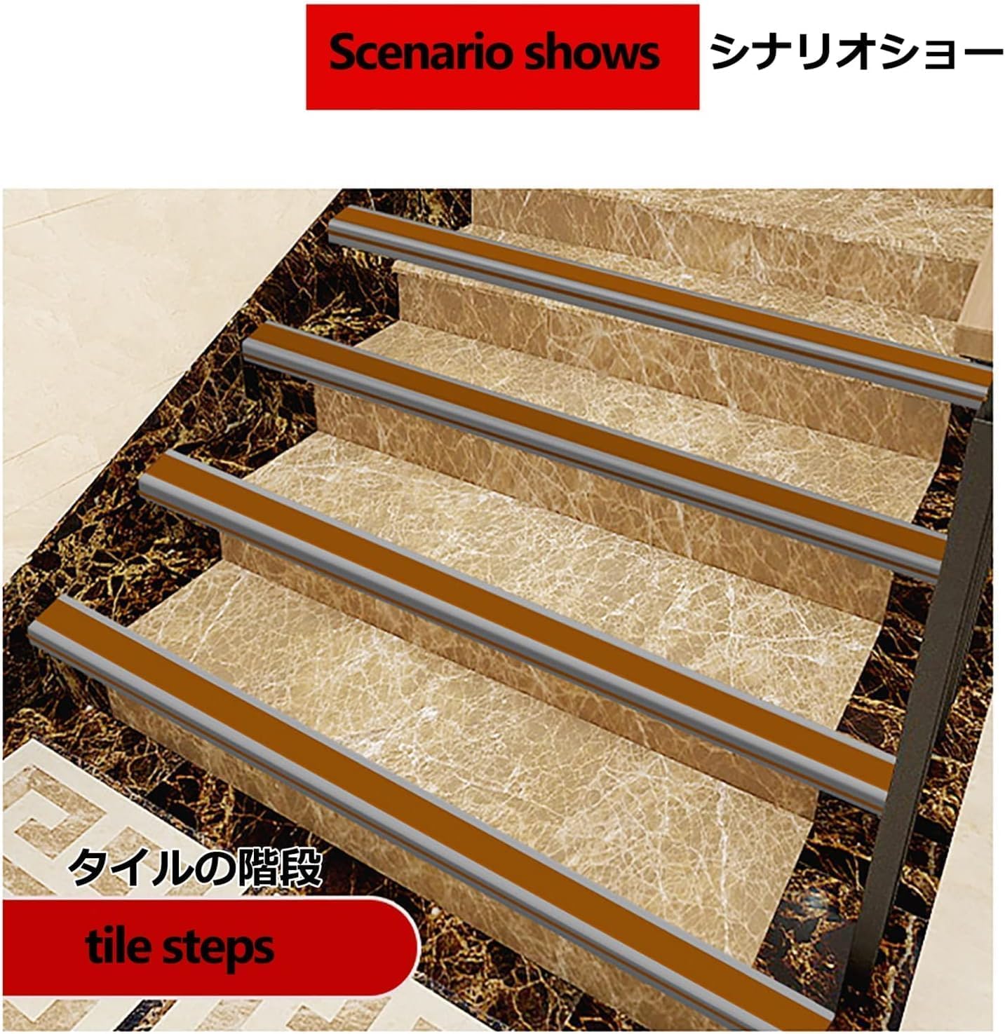 Peldaños De Escalera Antideslizantes para Escalones De Madera, Nariz De Escalera De Goma Autoadhesiva, Cinta De Moldura De Nariz De Escalera De Borde, Peldaños De Escale, Grey, L 3m/118.1in