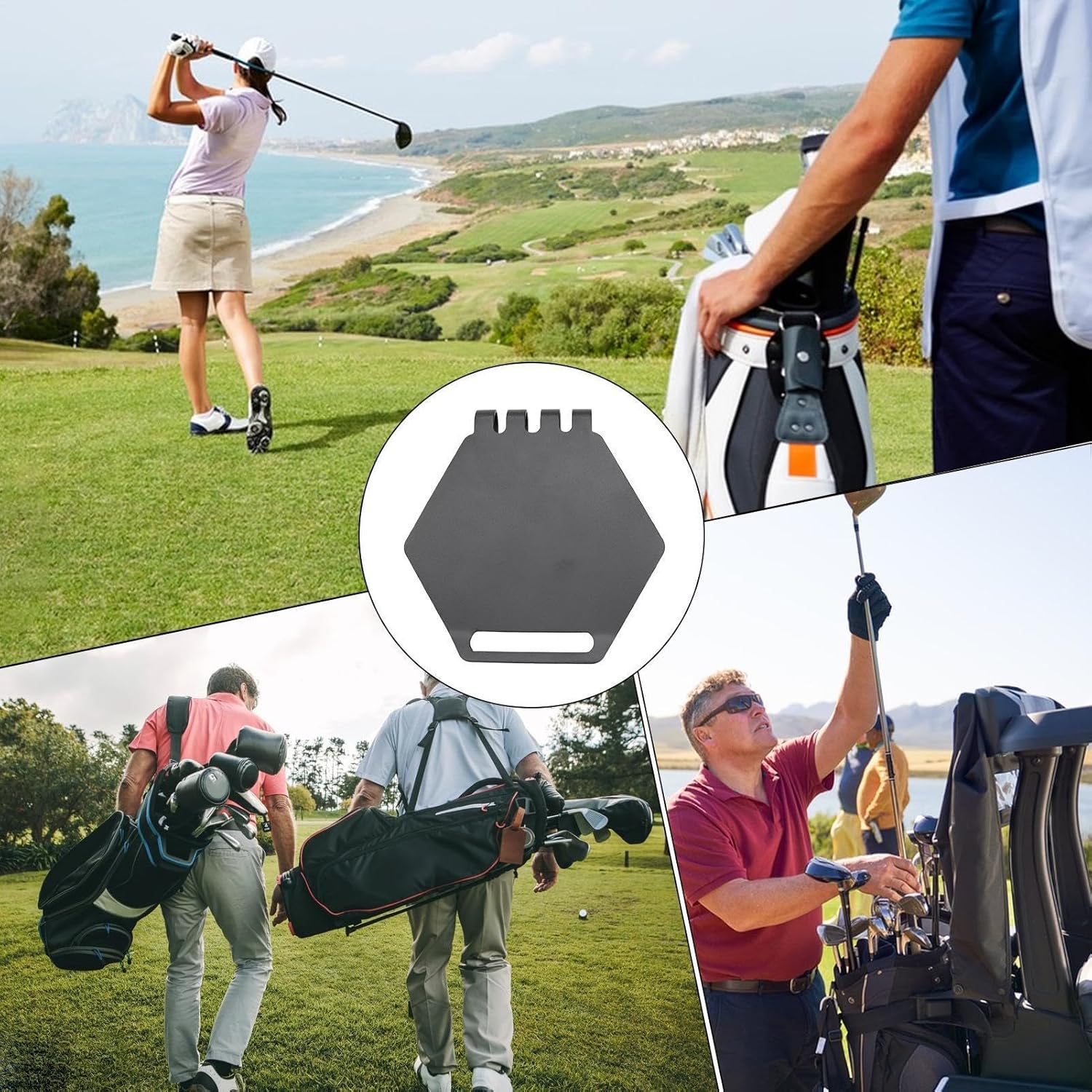 Magnetic Golf Club Landing Pad - Premium Manganese Steel Construction, Industrial Strength Clamp System, Stable Heavy Duty Sport Gear Holder, Compact Durable Organizer | Equipment Storage Bag Rack for