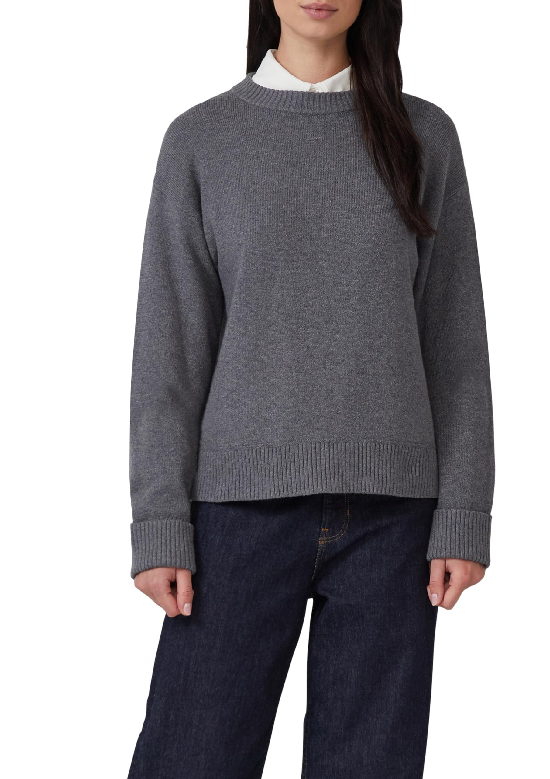 s.Oliver Strickpullover Damen Strickpullover DARK GREY MELANGE