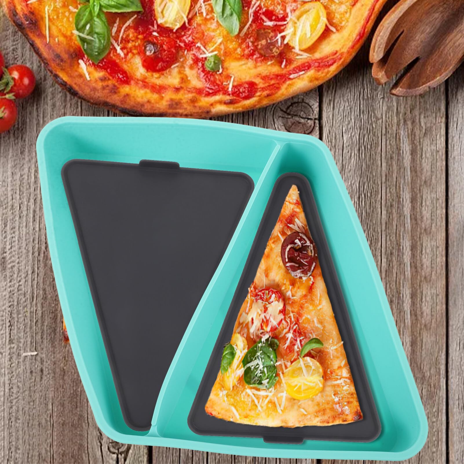 iplusmile Contenitore Per Pizza Silicone Riutilizzabile Adatto Per Microonde Design Impilabile Per Conservazione Fette Di Pizza e Facile Da Usare