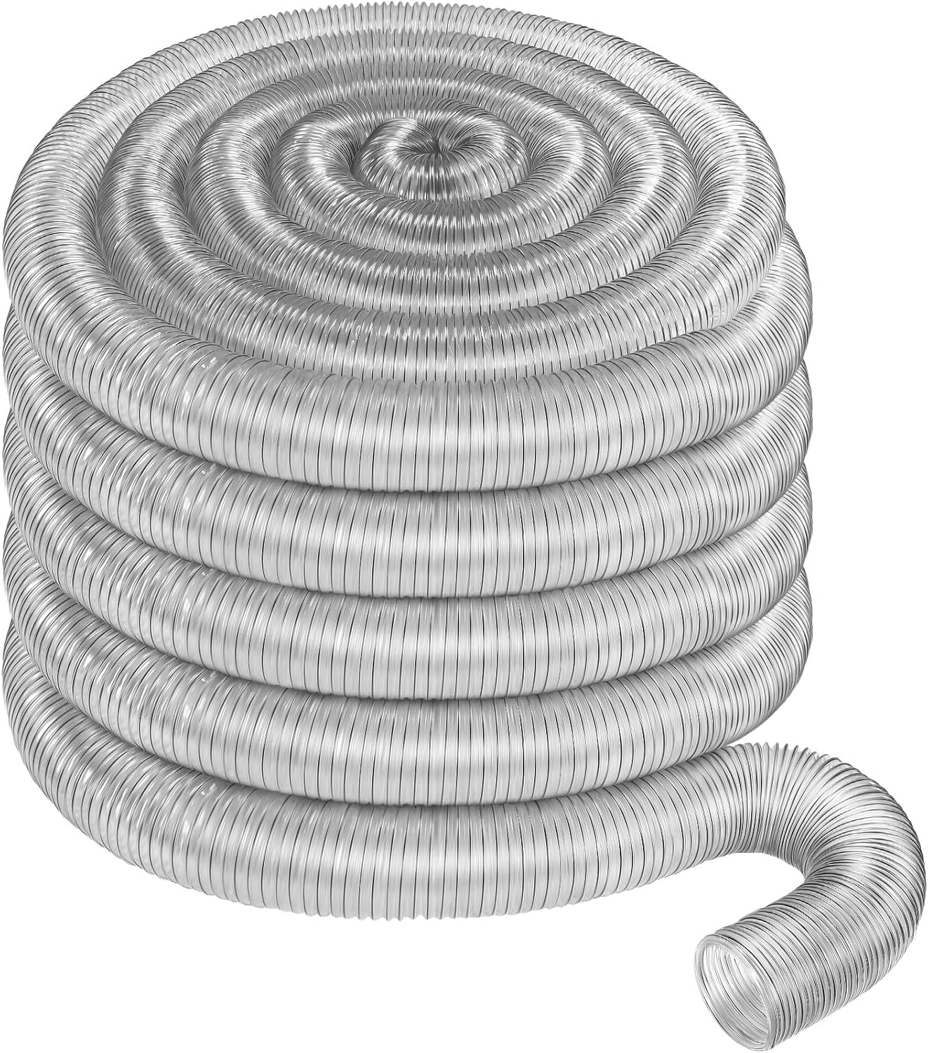 Therwen 4 x 40' Flexible PVC Dust Collection Hose, Heavy Duty Dust Debris, Fume Collection Puncture Resistant Clear Vacuum Hose