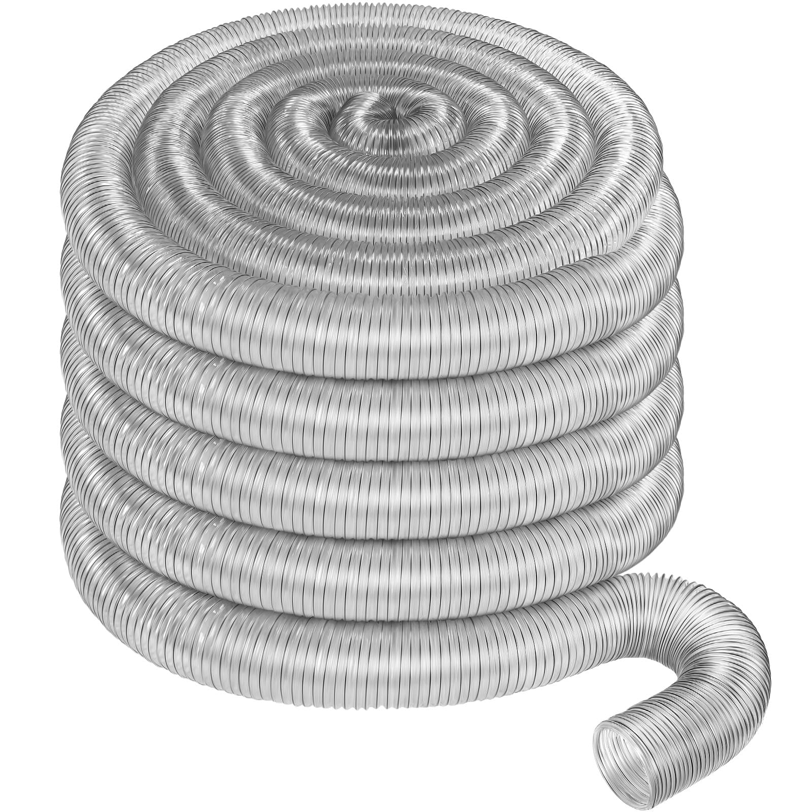Therwen Manguera de recolección de polvo de PVC transparente, manguera de recogida de residuos de polvo y humos, mangueras de vacío transparentes flexibles (4 pulgadas x 40 pies)