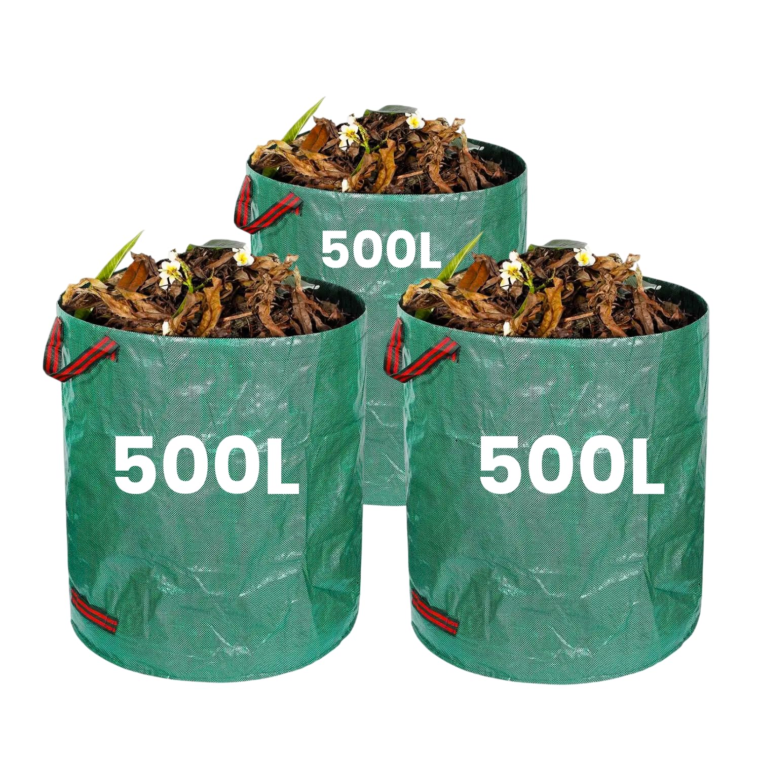 AMOS Eezy 500L Heavy Duty Garden Waste Bag – Extra Large Reusable Garden Sack with Sturdy Handles – Refuse Bag for Grass, Leaves, Plant Waste, Rubbish & Outdoor Debris (3)