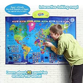 BEST LEARNING i-Poster My World - Interactive Talking World Map for Kids Ages 5-12 to Learn Countries, Flags, and Fun Facts About Our Planet