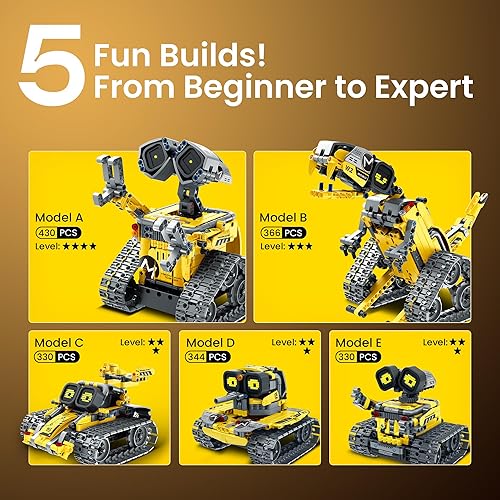 Miniatura 6 de Sillbird Kit de construcción de robot con control remoto para niños de 8 a 14 años, juguete técnico de robótica de codificación STEM de Navidad,
