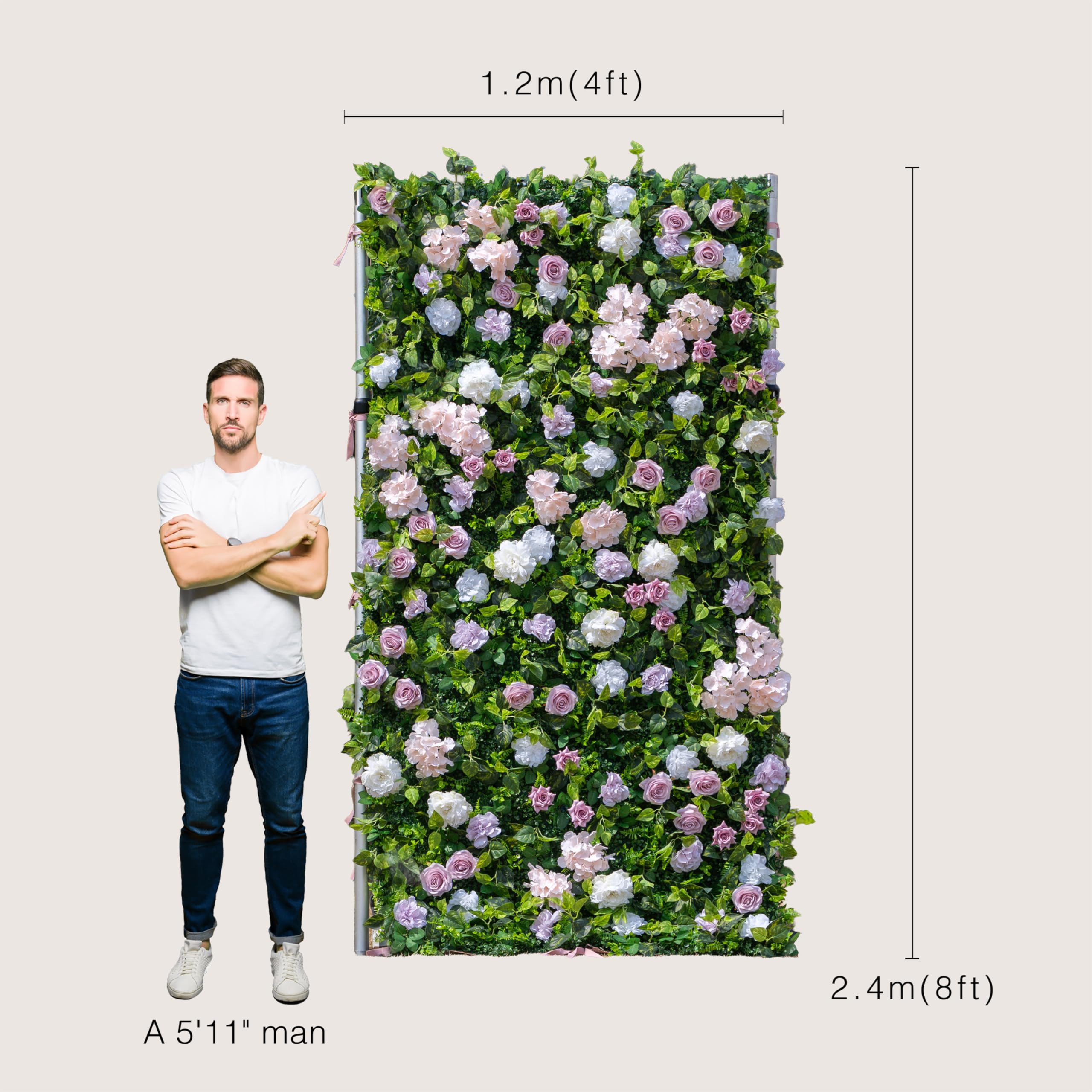 flower wall クリアポスター Artificial Luxury‌ Flower Wall Panels, Gorgeous 3D Silk Floral