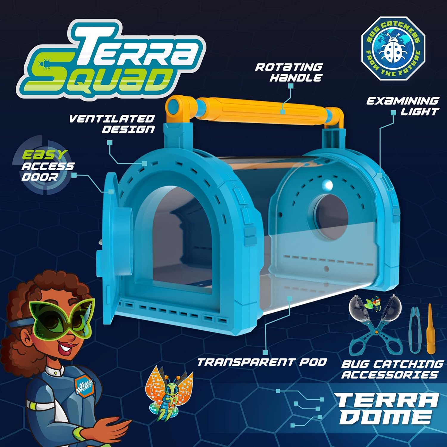 Bug Catcher Kit for Kids - Light Up Critter Habitat Box for Indoor/Outdoor Insect Collecting - Includes Bug Tong, Tweezer, Activity Booklet, and Pipette - Gift for Boys and Girls