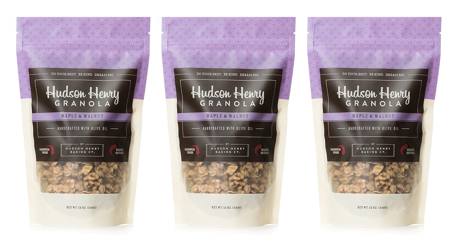 Hudson Henry Granola, Maple & Walnut - 12 oz. package, Pack of 3 | Non-GMO Project Verified