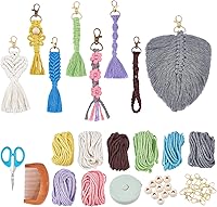 Vista 11 de INFUNLY Juego de 4 kits DIY de copo de nieve de macramé Adornos de ornamento de macramé floral bohemio para Navidad Colgante de pared de copo