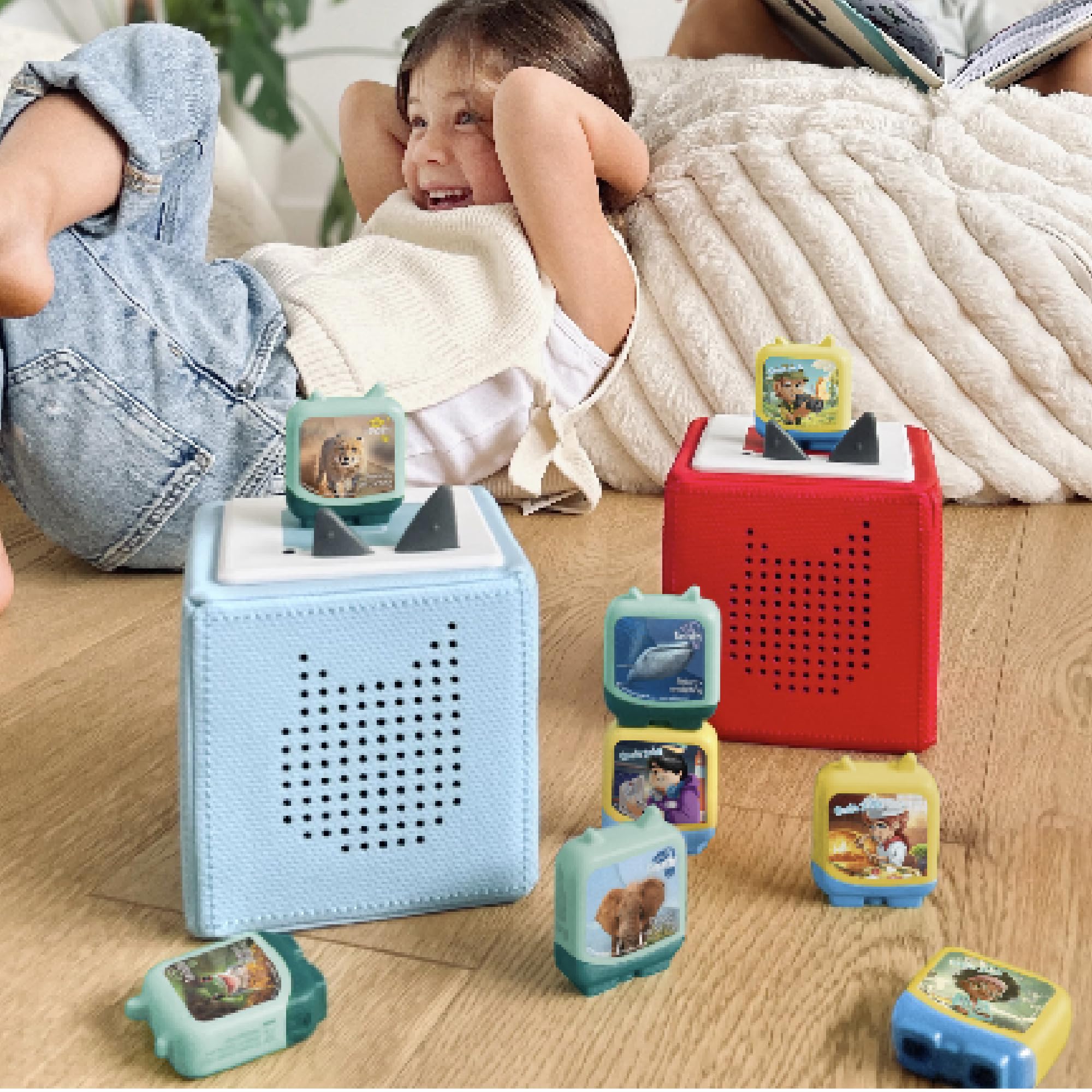 tonies Clever GEOlino Mini zestaw 4 szt. do Twojego Toniebox, słuchowisko wiedzy dla dzieci od 5 lat, czas odtwarzania ok. 47 minut